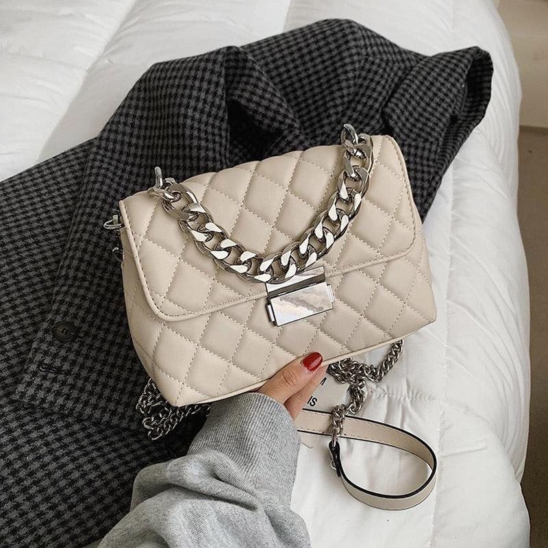 Designer Trend Thick Chain Crossbody Bags For Women 2021 New Ladies Small Flap Handbags Shoulder Bag Brand PU Leather Tote Bags, White handbags
Designer Trend Thick Chain Crossbody Bags For Women 2021 New Ladies Small Flap Handbags Shoulder Bag Brand PU Leather Tote Bags, White handbags