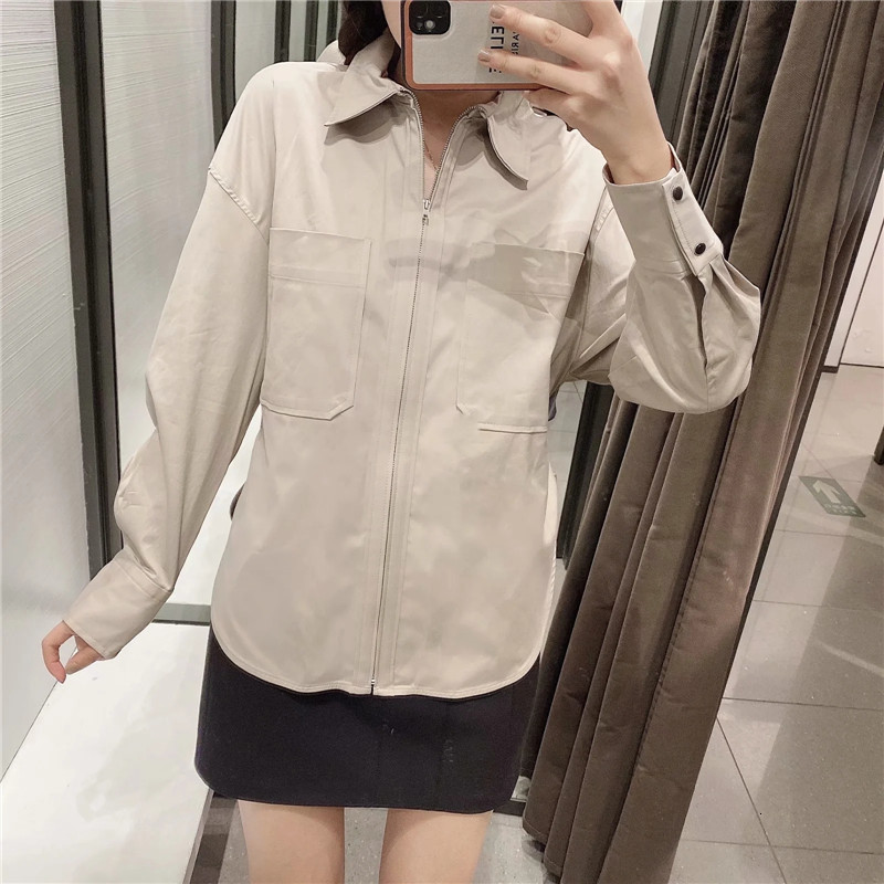 2021 New Zip Tops Woman Pockets Collared Long Sleeve Shirt Fall Fashion Adjustable Drawstrings Vintage Casual Blouses Ah8s, Khaki
2021 New Zip Tops Woman Pockets Collared Long Sleeve Shirt Fall Fashion Adjustable Drawstrings Vintage Casual Blouses Ah8s, Khaki