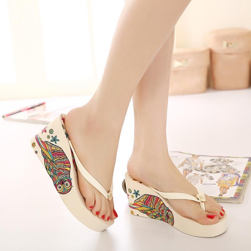 Hot fashion wedge heel 8cm flip flops ladies summer auspicious bird pattern beach outdoor slippers student ladies slippers1, Black
Hot fashion wedge heel 8cm flip flops ladies summer auspicious bird pattern beach outdoor slippers student ladies slippers1, Black