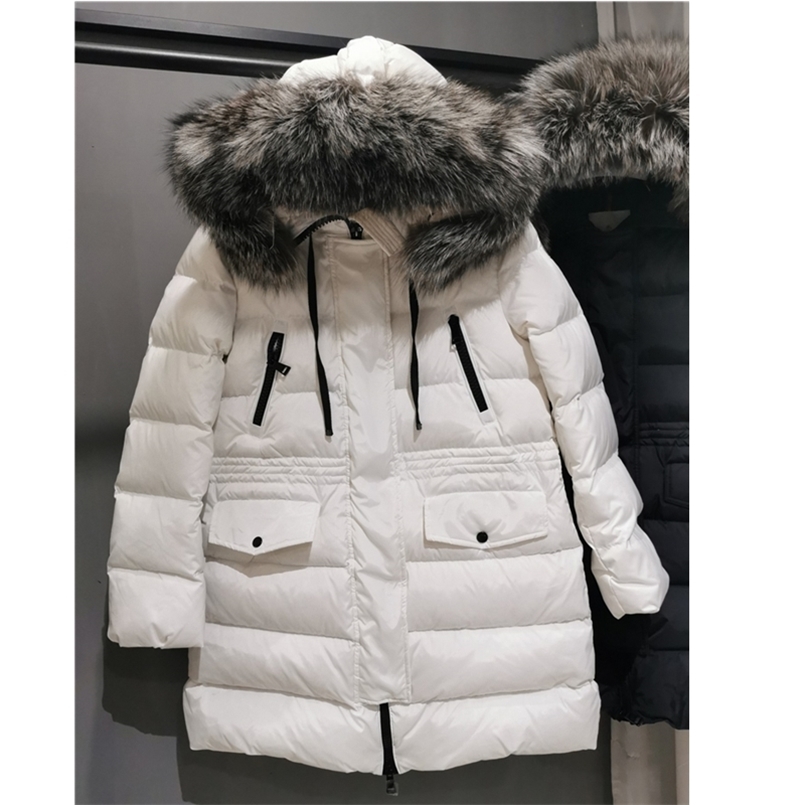 Large Real Fox Fur Collar women down coat with fur hood matt fit waist White Duck Down Parka Hooded Winter Coat Women Waterproof 201225, Black
Large Real Fox Fur Collar women down coat with fur hood matt fit waist White Duck Down Parka Hooded Winter Coat Women Waterproof 201225, Black