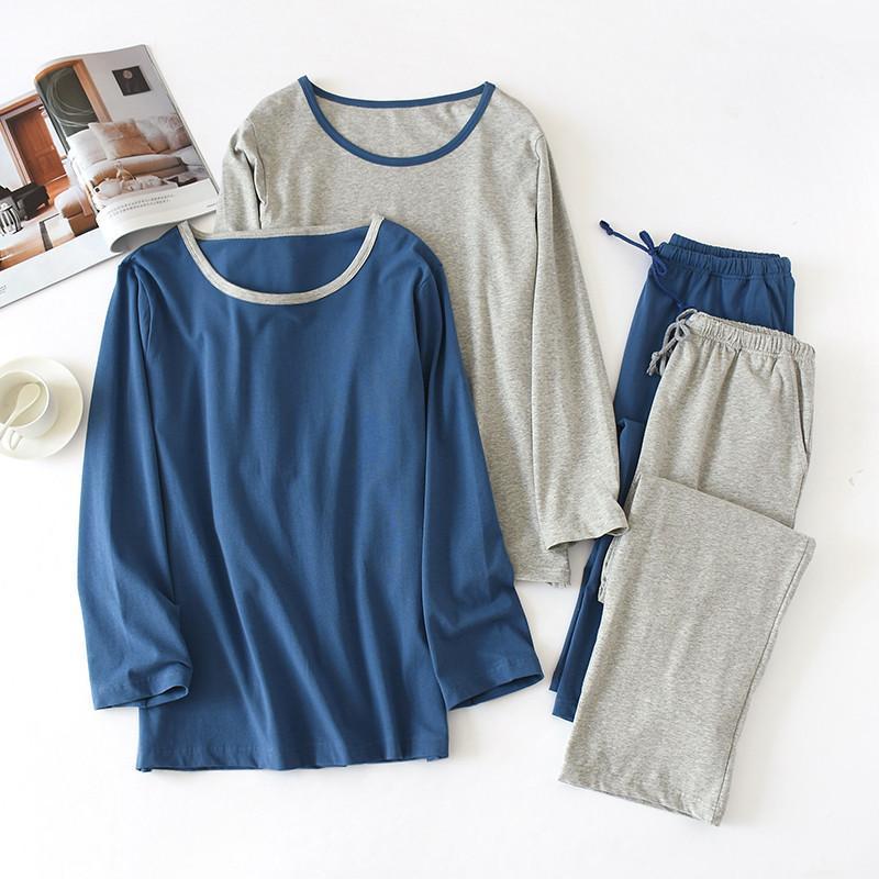 Mens Knitted 100% Cotton Pajamas Thin Long-sleeved Homewear O-Neck Solid Men Sleepwear Plus Size Sleep Set 2 Piece Wholesale1, Gray blue
Mens Knitted 100% Cotton Pajamas Thin Long-sleeved Homewear O-Neck Solid Men Sleepwear Plus Size Sleep Set 2 Piece Wholesale1, Gray blue