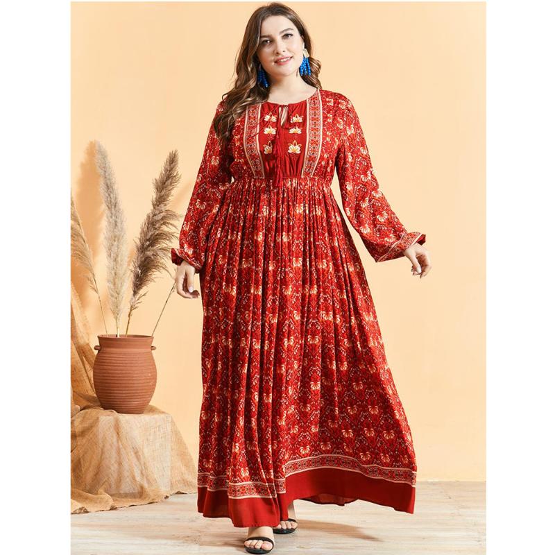 Dubai Muslim Women Floral Printed Long Dress Arab Casual Loose Abaya Kaftan Long Sleeve Autumn Ethnic Elegant Party Evening New
Dubai Muslim Women Floral Printed Long Dress Arab Casual Loose Abaya Kaftan Long Sleeve Autumn Ethnic Elegant Party Evening New