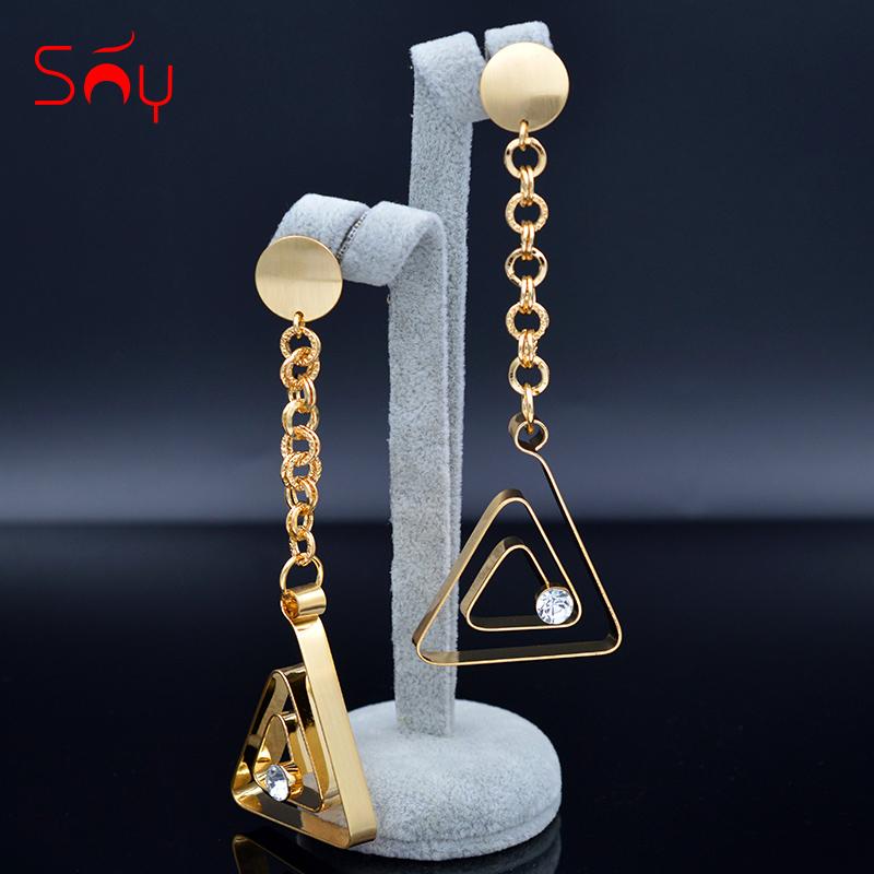 Sunny Jewelry Trendy New Cubic Zirconia Earrings Big Triangle Hanging Earrings Long Drop Dangle For Women For Party
Sunny Jewelry Trendy New Cubic Zirconia Earrings Big Triangle Hanging Earrings Long Drop Dangle For Women For Party