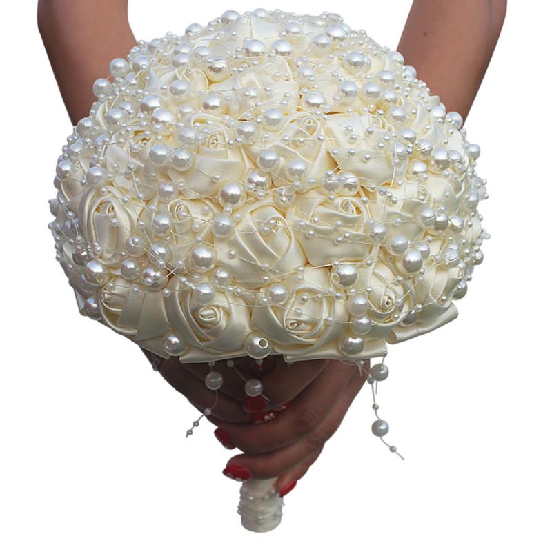 Handmade Diameter 15/18/21/24CM Wedding Bouquet Bridal Bridesmaid Bouquets Ivory Rose Pearls Artificial Bride Holding Flower, Diameter 15cm
Handmade Diameter 15/18/21/24CM Wedding Bouquet Bridal Bridesmaid Bouquets Ivory Rose Pearls Artificial Bride Holding Flower, Diameter 15cm