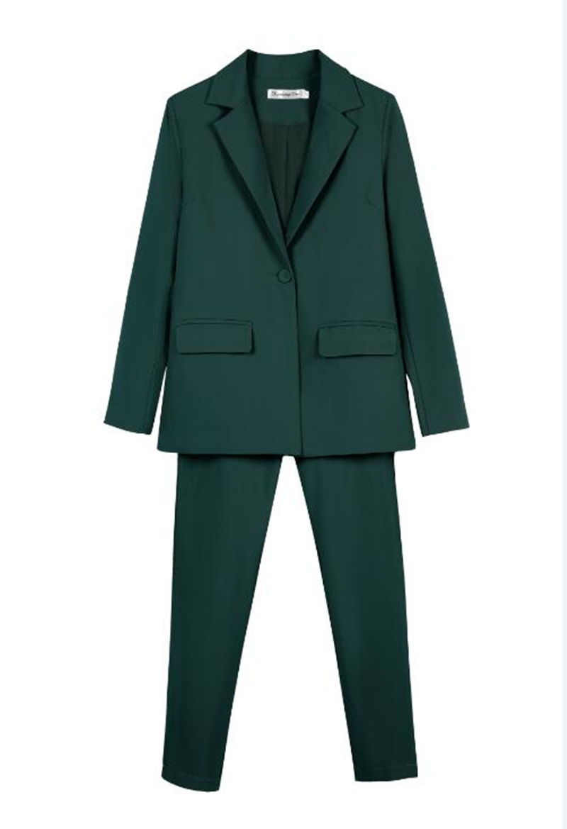 Work Pant Suits OL 2 Piece Set For Women Business Interview Uniform Slim Blazer And Pencil Office Lady 220315