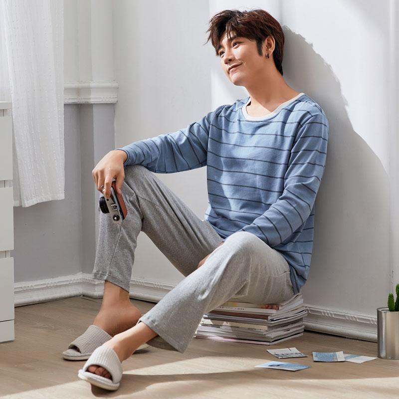 Homewear Two-piece Suit Pajamas Men's Autumn and Winter Pure Cotton Long-sleeved Thin Section Teenager Cartoon Student Cotton, 2061
Homewear Two-piece Suit Pajamas Men's Autumn and Winter Pure Cotton Long-sleeved Thin Section Teenager Cartoon Student Cotton, 2061