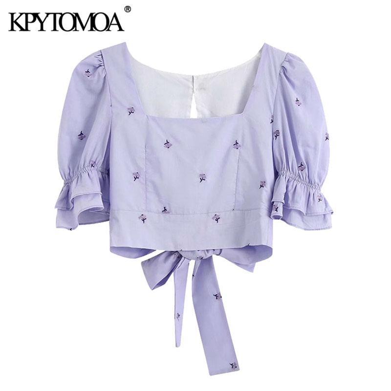 KPYTOMOA Women 2020 Sweet Fashion Floral Embroidery Cropped Blouses Vintage Pull Sleeves Back Bow Tie Female Shirts Chic Tops, As picture
KPYTOMOA Women 2020 Sweet Fashion Floral Embroidery Cropped Blouses Vintage Pull Sleeves Back Bow Tie Female Shirts Chic Tops, As picture