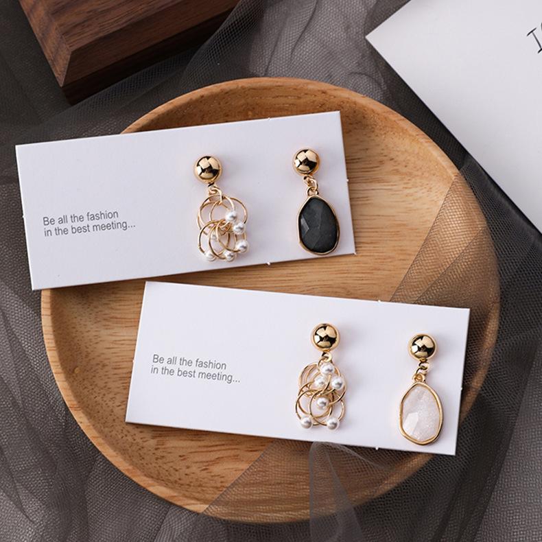 Korean popular fashion jewelry elegant multi-layer pearl earrings asymmetric resin small gold earrings for women gift, Silver
Korean popular fashion jewelry elegant multi-layer pearl earrings asymmetric resin small gold earrings for women gift, Silver