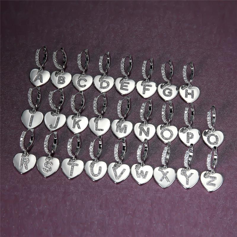 Dainty Female Crystal Letter A-Z Earrings Classic Silver Color Wedding Earrings For Women Vintage Bride Love Heart Hoop
Dainty Female Crystal Letter A-Z Earrings Classic Silver Color Wedding Earrings For Women Vintage Bride Love Heart Hoop