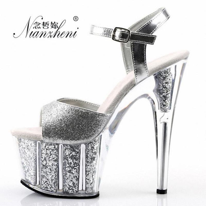15cm super high heels crystal fashion party dresses sandals fashion catwalk Sparkling Glitter Silver Transparent models of shoes, Black
15cm super high heels crystal fashion party dresses sandals fashion catwalk Sparkling Glitter Silver Transparent models of shoes, Black