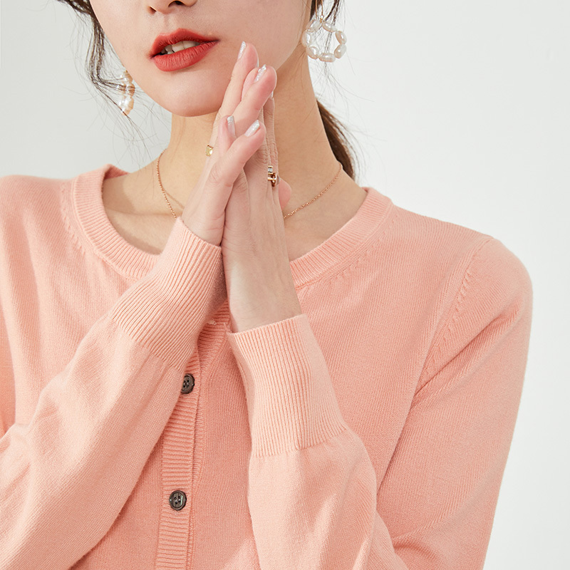 New Cashmere Women Basic Cardigan O-Neck Sweater Spring Autumn Winter Female Long Sleeve Wool Knitted Solid Soft Fashion 201030