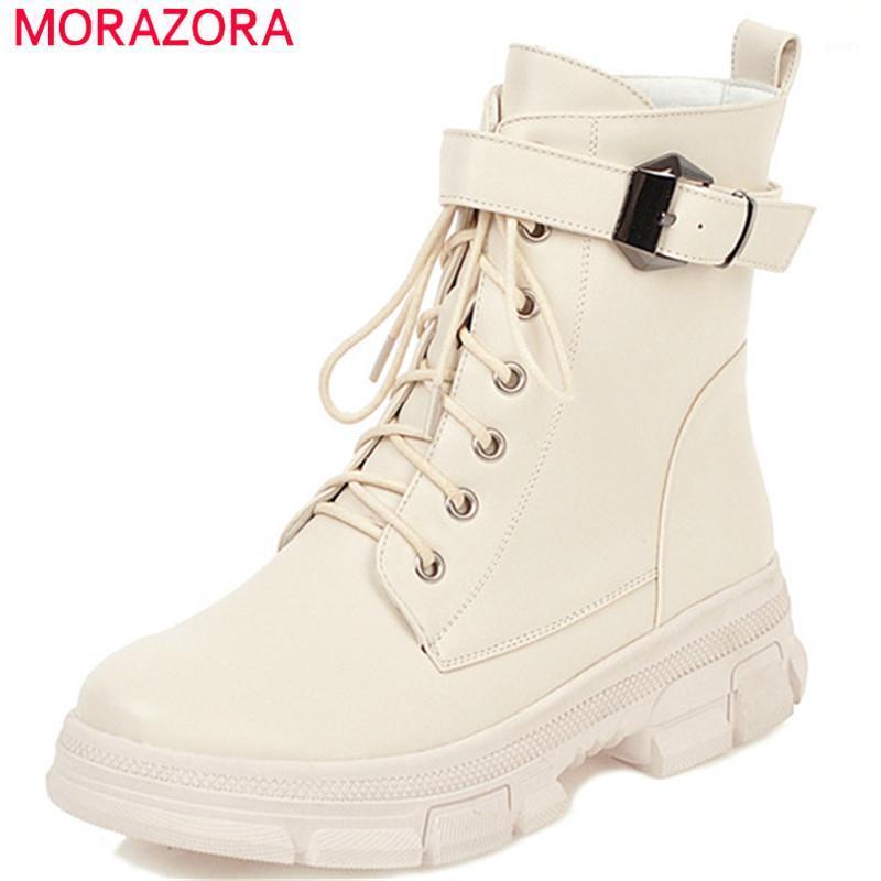 MORAZORA 2020 hot sale women ankle boots round toe autumn winter flat platform boots zip buckle lace up casual shoes woman1, Beige
MORAZORA 2020 hot sale women ankle boots round toe autumn winter flat platform boots zip buckle lace up casual shoes woman1, Beige