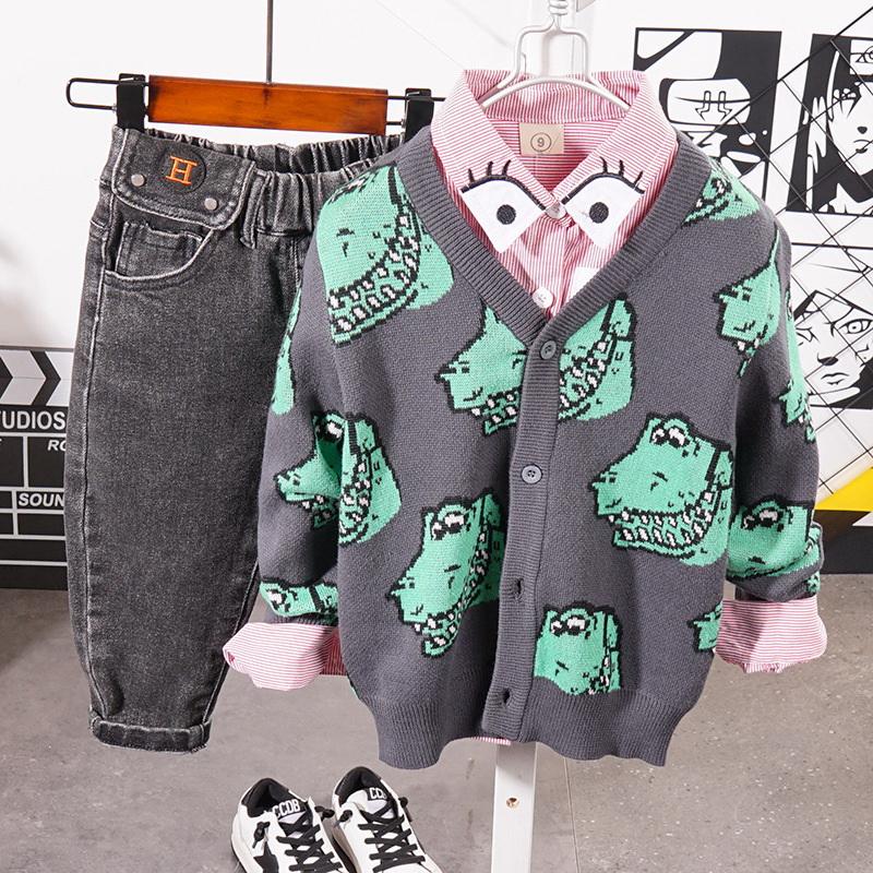 Baby Boy's Sets Spring Autumn Kids Outfits Boy Knitted Cardigan + Shirt + Jeans 3pcs/Set Children's Clothes Suit 2-6Year, 3pcs suit
Baby Boy's Sets Spring Autumn Kids Outfits Boy Knitted Cardigan + Shirt + Jeans 3pcs/Set Children's Clothes Suit 2-6Year, 3pcs suit