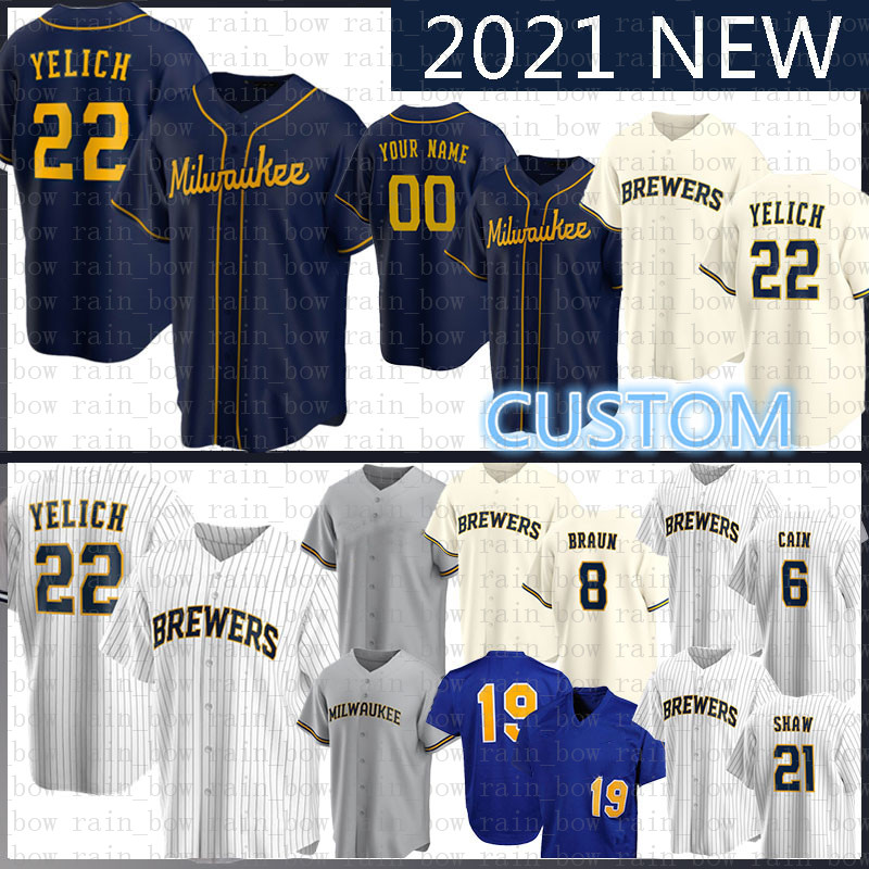22 Christian Yelich 2020 new Baseball Jersey Hernan Perez 19 Robin Yount 6 Lorenzo Cain 8 Ryan Braun Travis Shaw Keon Broxton Eric Thames, Custom(niangjiuren)
22 Christian Yelich 2020 new Baseball Jersey Hernan Perez 19 Robin Yount 6 Lorenzo Cain 8 Ryan Braun Travis Shaw Keon Broxton Eric Thames, Custom(niangjiuren)