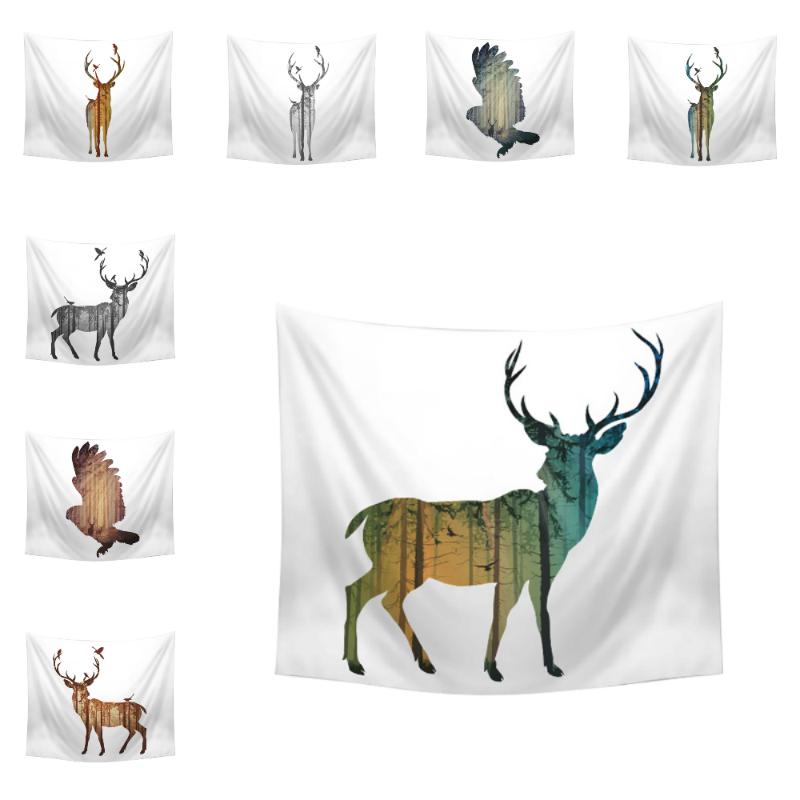 

Elk Deer Print Tapestry Art Wall Hanging Blanket Beach Towel Background Cloth Yoga Mat Rug Home Bedroom Decor