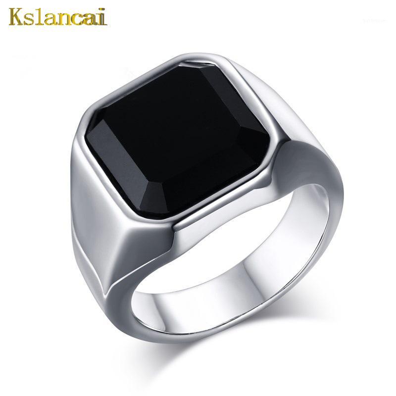 Lan Fashion Rings Square Large Width Signet Rings 24K Titanium Steel Black Crys Man Finger Silver Men Ring Jewelry Anel New1
Lan Fashion Rings Square Large Width Signet Rings 24K Titanium Steel Black Crys Man Finger Silver Men Ring Jewelry Anel New1