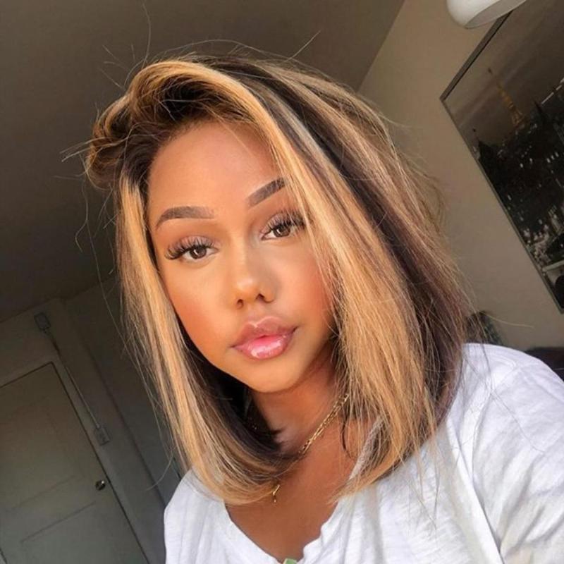 13x4 Highlight Lace Front Human Hair Wigs Honey Blonde Brown Pre Plucked 150% Ombre Highlight Bob Wig Peruvian 4/27 Hair Wigs, Black;brown
13x4 Highlight Lace Front Human Hair Wigs Honey Blonde Brown Pre Plucked 150% Ombre Highlight Bob Wig Peruvian 4/27 Hair Wigs, Black;brown