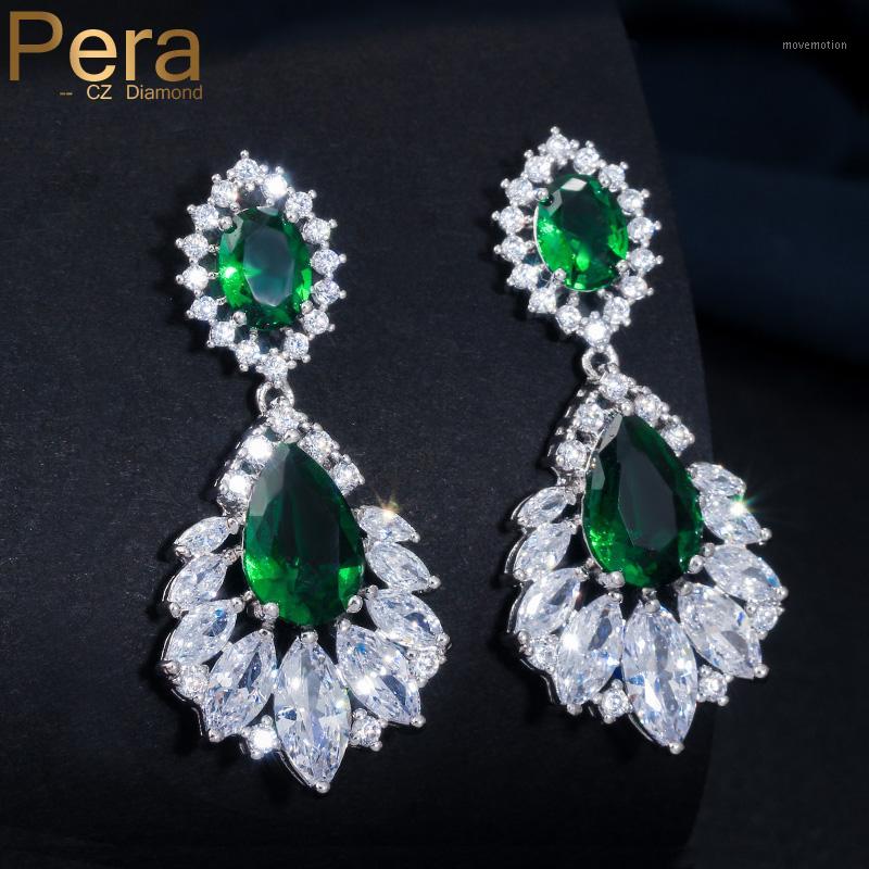 Pera Luxury Silver Color Jewelry Green Long Chandelier Cubic Zirconia Crystal Bridal Wedding Big Drop Earrings For Women E0011
Pera Luxury Silver Color Jewelry Green Long Chandelier Cubic Zirconia Crystal Bridal Wedding Big Drop Earrings For Women E0011