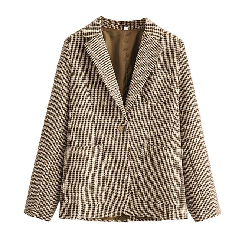 BLSQR Houndstooth Women Work Blazer Jacket Casual Single Button Suit Jacket Female 2020 Slim Female Blazers Girls Blazer, As picture
BLSQR Houndstooth Women Work Blazer Jacket Casual Single Button Suit Jacket Female 2020 Slim Female Blazers Girls Blazer, As picture
