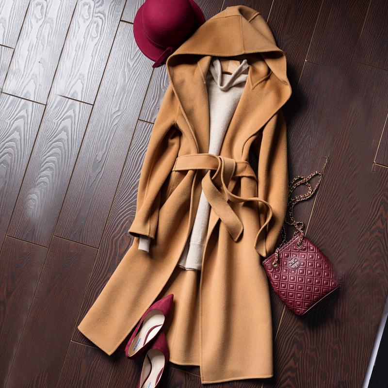 Winter New Double-Sided Cashmere Coat Women's Hooded Long Woolen Coat Padded Knee-Length Double-Faced Woolen Clothing, Black
Winter New Double-Sided Cashmere Coat Women's Hooded Long Woolen Coat Padded Knee-Length Double-Faced Woolen Clothing, Black