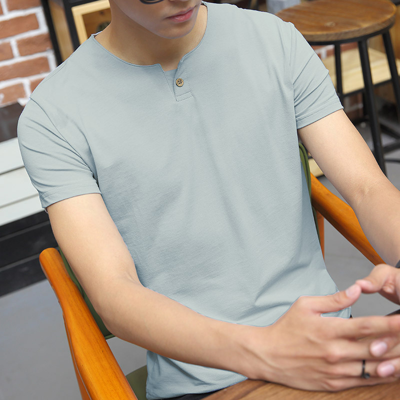 Korea Style Mens T-shirts Cotton Fashion Black White T-shirt For Men Button Short Sleeve Tee Shirts Coat Casual Mens Clothing, Hulan
Korea Style Mens T-shirts Cotton Fashion Black White T-shirt For Men Button Short Sleeve Tee Shirts Coat Casual Mens Clothing, Hulan