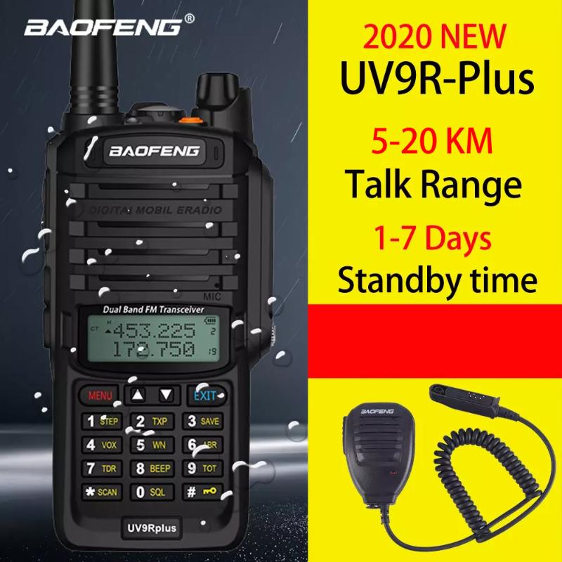 Baofeng 2020 UV-9R plus 5-20km waterproof walkie talkie 4800mah two way radio vhf uhf long range CB radio station marine Upgrade
Baofeng 2020 UV-9R plus 5-20km waterproof walkie talkie 4800mah two way radio vhf uhf long range CB radio station marine Upgrade