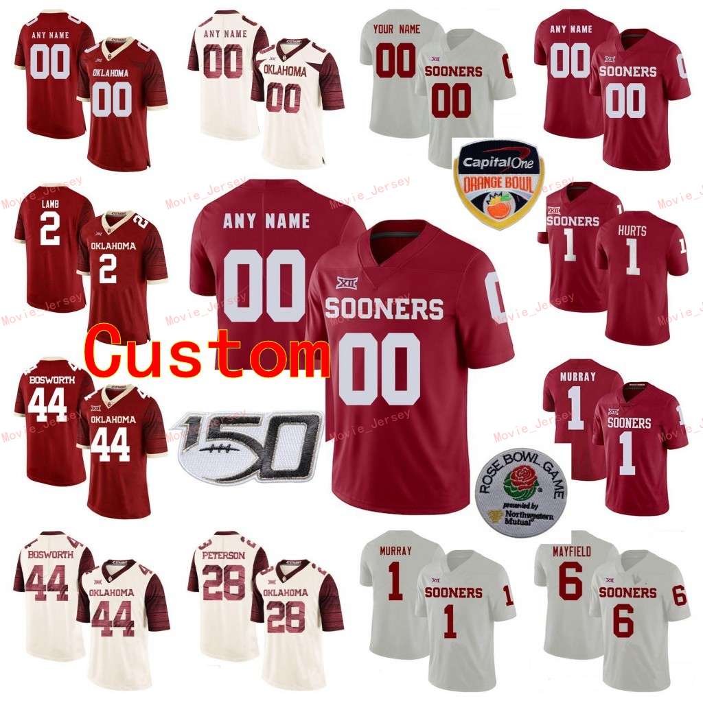 Stitched Custom 1 Jalen Hurts 1 Kyler Murray 10 Theo Wease Jr. 11 Jadon Haselwood Oklahoma Sooners College Men Women Youth Jersey, Black
Stitched Custom 1 Jalen Hurts 1 Kyler Murray 10 Theo Wease Jr. 11 Jadon Haselwood Oklahoma Sooners College Men Women Youth Jersey, Black