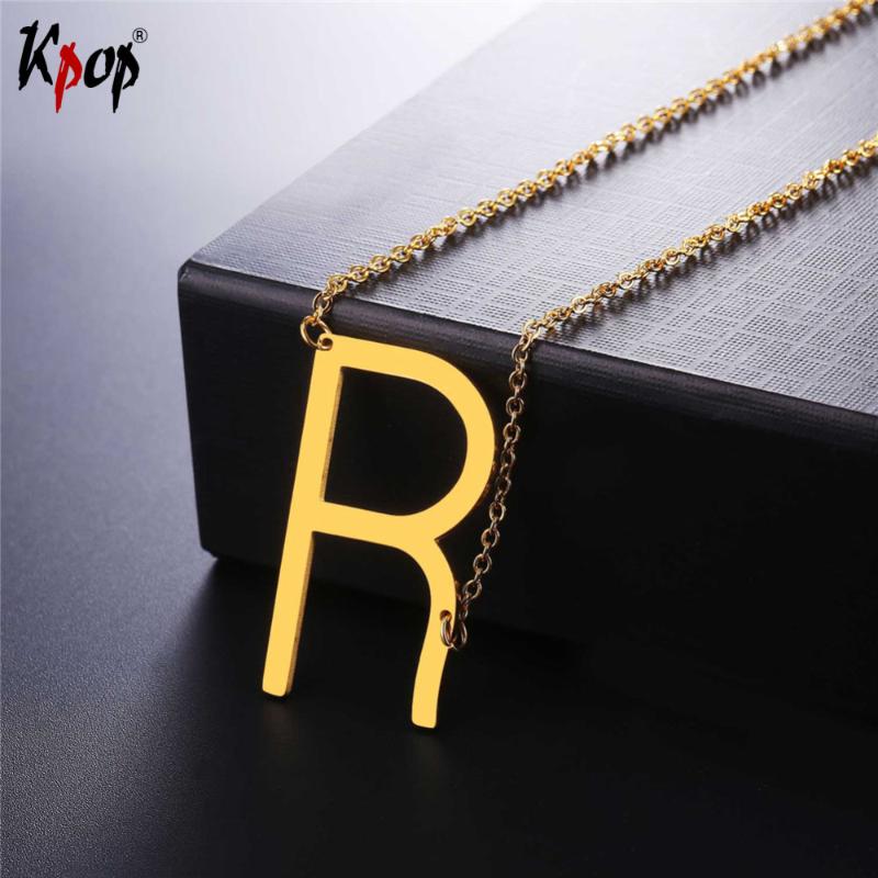 Kpop Stainless Steel Letter R Pendant With Chain Choker Gold/Black Color For Man/Woman Clavicle Chain Necklace Jewelry P2619
Kpop Stainless Steel Letter R Pendant With Chain Choker Gold/Black Color For Man/Woman Clavicle Chain Necklace Jewelry P2619