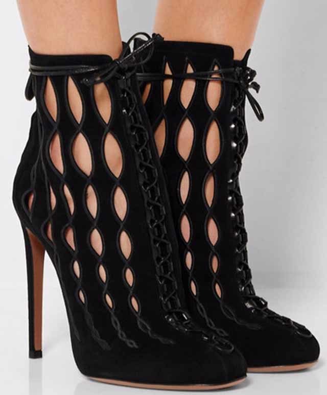 Cutting Ornament Embroidered with Thin Ankles Lace Up to High Heels Fashion Boot Black Ladies Suede False Short Boots Nzzr
Cutting Ornament Embroidered with Thin Ankles Lace Up to High Heels Fashion Boot Black Ladies Suede False Short Boots Nzzr