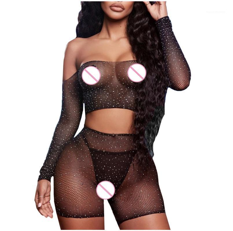 Sexy Mesh Lace Suit Women Sheer Rhinestone Tube Top shorts Fishnet Erotic Temptation Sexy Lingerie Set lencería mujer q51, As shown
Sexy Mesh Lace Suit Women Sheer Rhinestone Tube Top shorts Fishnet Erotic Temptation Sexy Lingerie Set lencería mujer q51, As shown