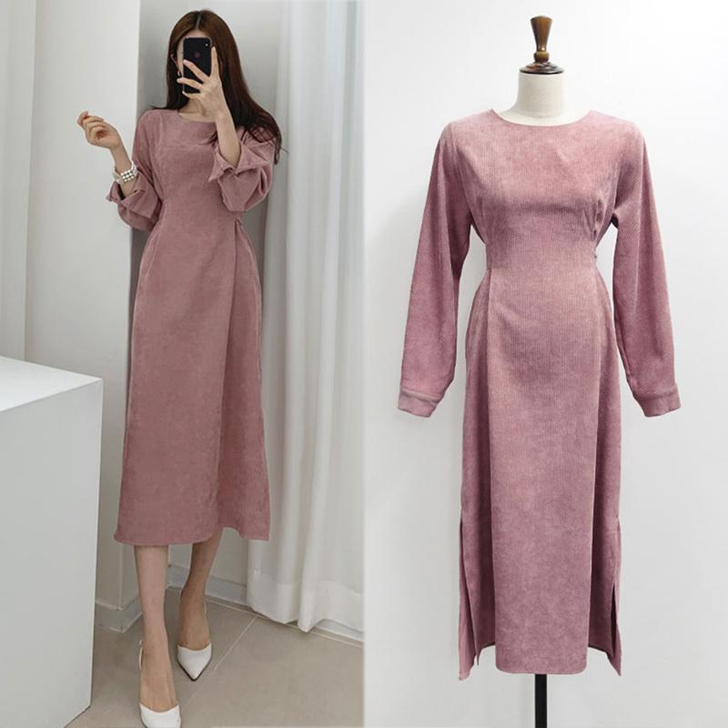 Casual Dresses Autumn Fashion Korean Temperament O Neck Long Sleeve Black Corduroy Dress Women Bandage Waist Slim Vestido De Mujer Wild Pink, Black;gray
Casual Dresses Autumn Fashion Korean Temperament O Neck Long Sleeve Black Corduroy Dress Women Bandage Waist Slim Vestido De Mujer Wild Pink, Black;gray