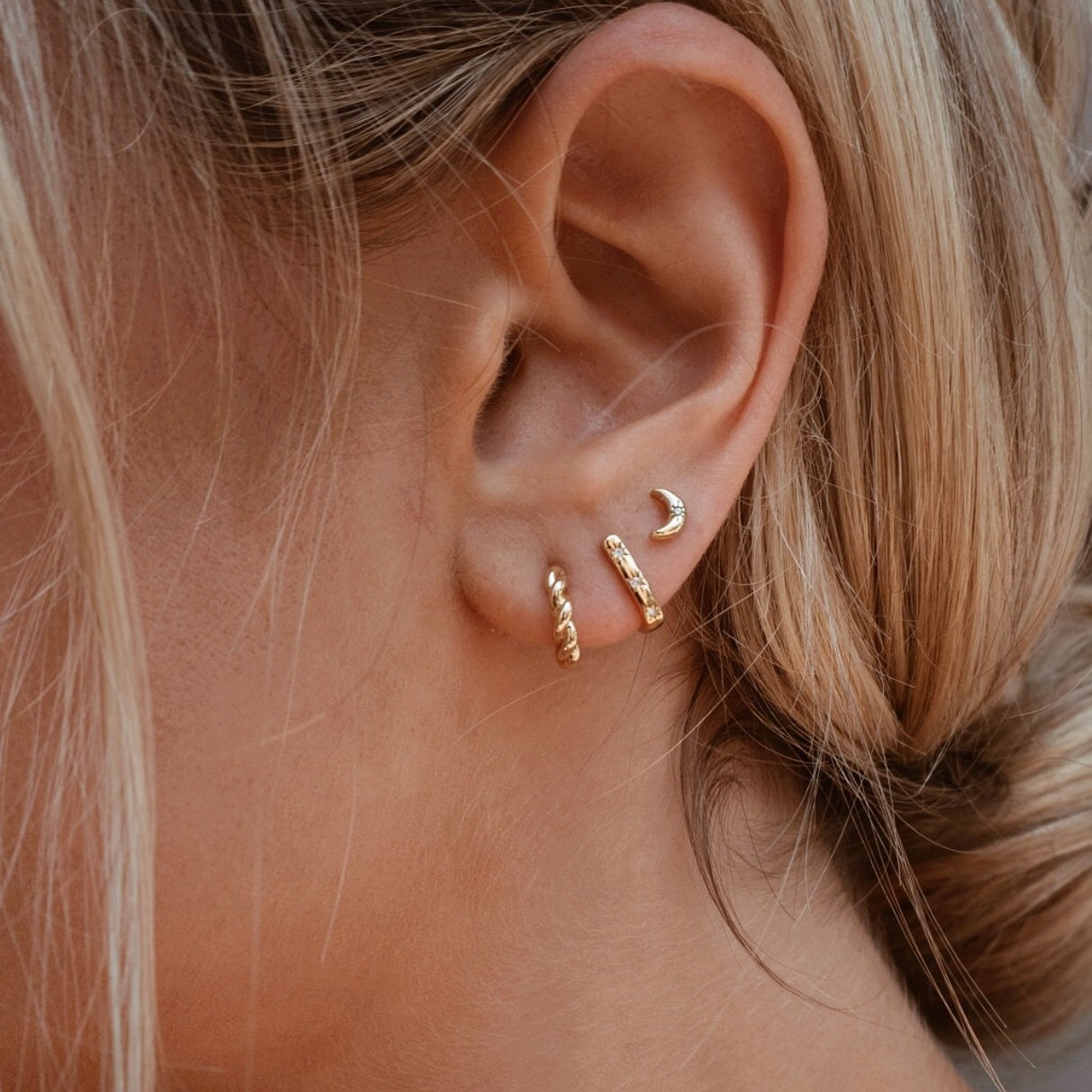 2021 new minimal delicate dainty 100 925 sterling silver 56mm tiny star signet moon stud earring for women girl