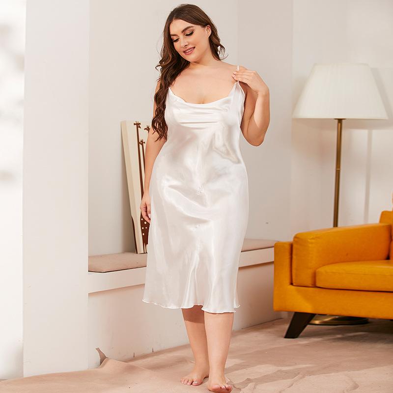 Large Size Nightdress Plus Fat MM Spring And Summer Hot Selling Nightdress With Condole Belt Ladies Loose Home Wear Sleepwear, White
Large Size Nightdress Plus Fat MM Spring And Summer Hot Selling Nightdress With Condole Belt Ladies Loose Home Wear Sleepwear, White