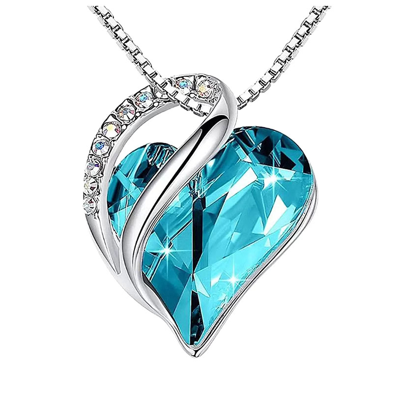 Love Heart Austrian Crystal Heart Pendent Necklace for Women Shiny Friendship Birthday Stone Necklace Nice Wedding Bride Jewelry Gift