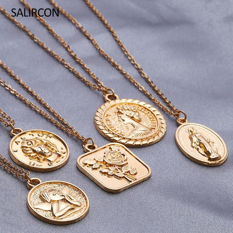 Salircon Vintage Carve Virgin Mary Rose Angel Pendant Necklace For Women Gold Color Round Coin Choker Necklace Statement Jewelry
Salircon Vintage Carve Virgin Mary Rose Angel Pendant Necklace For Women Gold Color Round Coin Choker Necklace Statement Jewelry