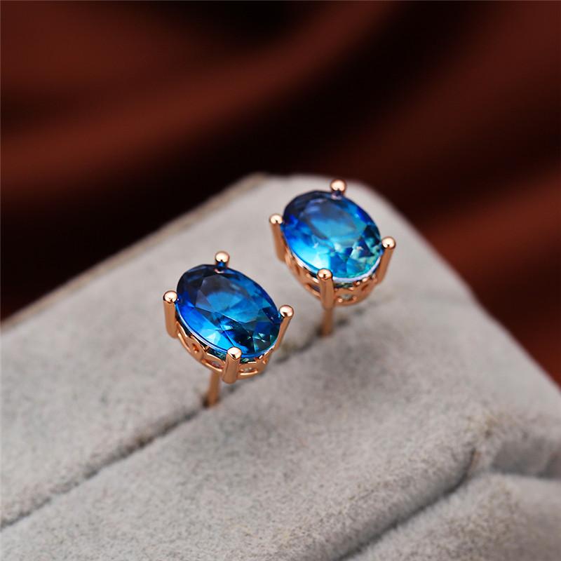 Classic Four Prong Oval Zircon Stud Earrings For Women Wedding Jewelry Vintage Fashion Rose Gold Rainbow Crystal Stone Earrings
Classic Four Prong Oval Zircon Stud Earrings For Women Wedding Jewelry Vintage Fashion Rose Gold Rainbow Crystal Stone Earrings