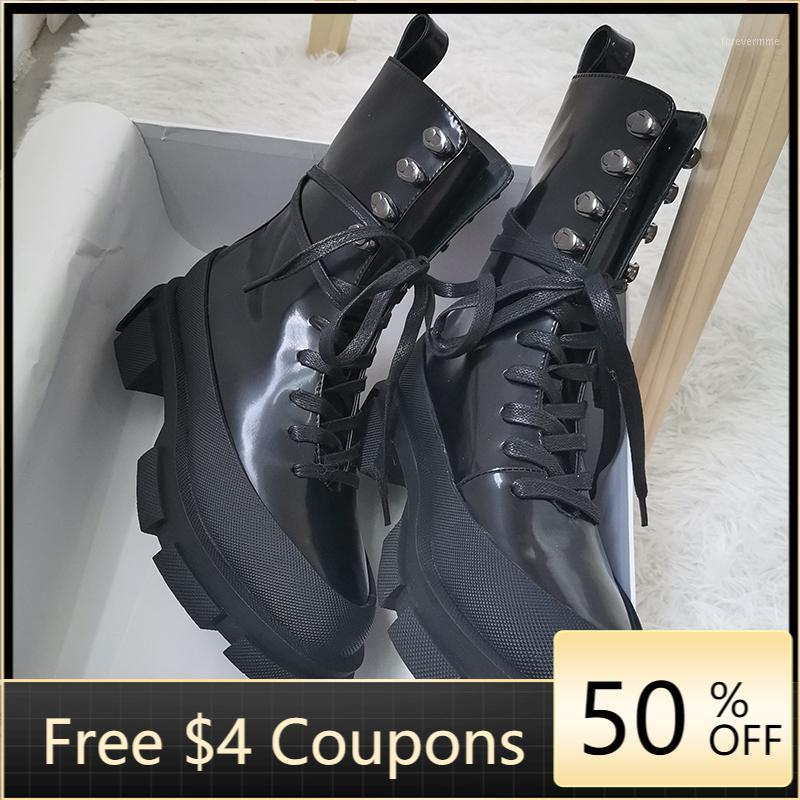 Design NEW Rock punk women shoes round toe patent leather med 5cm heel platform cross-tied women Retro party boots1, Black plus velvet
Design NEW Rock punk women shoes round toe patent leather med 5cm heel platform cross-tied women Retro party boots1, Black plus velvet