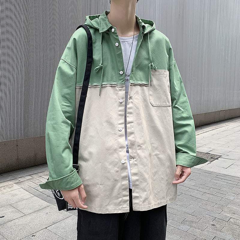 2021 New Men's Casual Oversize Windbreaker Man Loose Hooded Jackets Korean Streetwear Patchwork Coats Male Clothing 16kn, Blue 
2021 New Men's Casual Oversize Windbreaker Man Loose Hooded Jackets Korean Streetwear Patchwork Coats Male Clothing 16kn, Blue