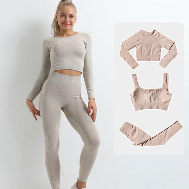 2/3Pcs Seamless KniYoga Set Sport Wear Women Sports Bra Crop Top Long Sleeve Gym Leggings Fitness Suit Workout Outfit Clothes, Pink bra set
2/3Pcs Seamless KniYoga Set Sport Wear Women Sports Bra Crop Top Long Sleeve Gym Leggings Fitness Suit Workout Outfit Clothes, Pink bra set