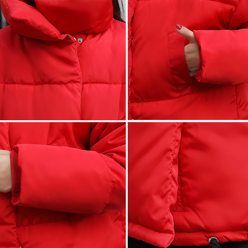 2019 Women Winter Jacket Stand Collar With Two Big Pocket Female Coat Cotton Padded Womens Casaco Feminina Inverno Warm T200319