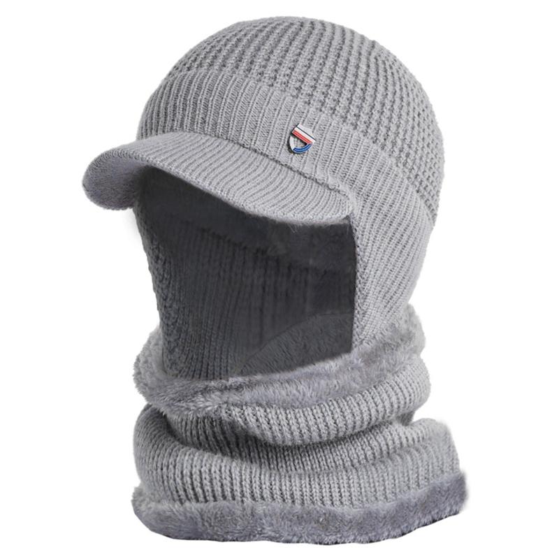 Men Winter 2Pcs Set Visor Brim Earflap Beanie Hat with Circle Scarf Knitted Thicken Plush Lined Skull Cap Neck Warmer
Men Winter 2Pcs Set Visor Brim Earflap Beanie Hat with Circle Scarf Knitted Thicken Plush Lined Skull Cap Neck Warmer