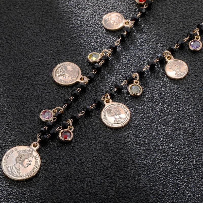 Retro Queen Portrait Pendant Beaded Necklace Bohemia Multi Copper Coin Charm Choker Ethnic Colorful Crystal Necklace Female Gift
Retro Queen Portrait Pendant Beaded Necklace Bohemia Multi Copper Coin Charm Choker Ethnic Colorful Crystal Necklace Female Gift