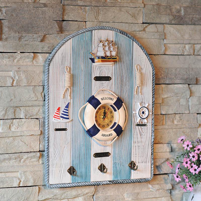 Mediterranean Wall Clock Decorative Wooden Mural Children Room Key Hook Background Wall Decoration Living Room Bedroom Crafts
Mediterranean Wall Clock Decorative Wooden Mural Children Room Key Hook Background Wall Decoration Living Room Bedroom Crafts