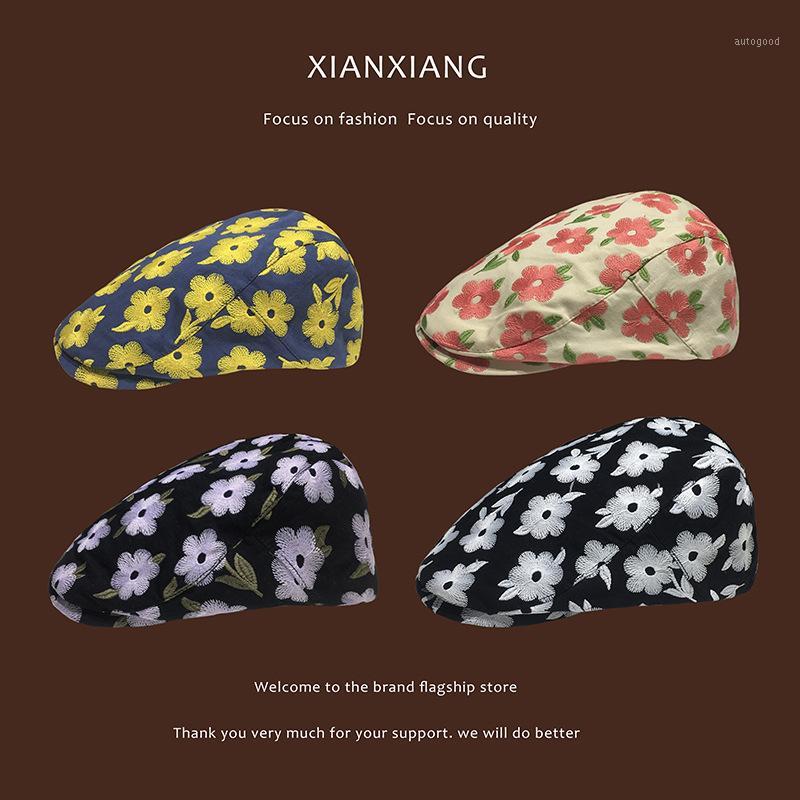 Berets Hat Female Summer Three-dimensional Flower Embroidery Beret Fashion Western Style Painter Cap Forward Cap1
Berets Hat Female Summer Three-dimensional Flower Embroidery Beret Fashion Western Style Painter Cap Forward Cap1