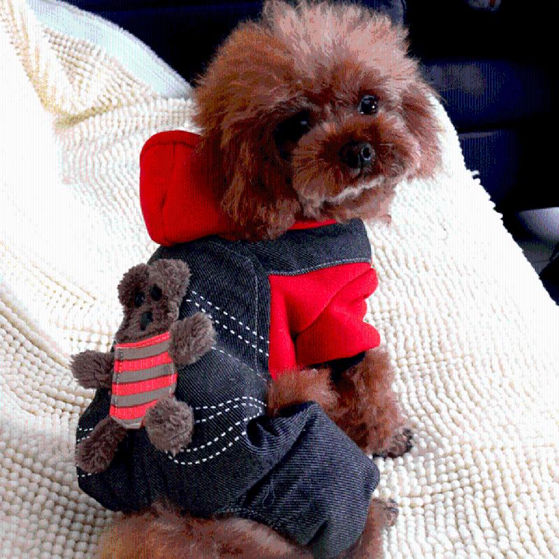 Autumn Winter Warm Pet Dog Cat Puppy Denim Hoodies Romper Jumpsuit Clothes Straps Hooded Bear Sweatshirts, Red
Autumn Winter Warm Pet Dog Cat Puppy Denim Hoodies Romper Jumpsuit Clothes Straps Hooded Bear Sweatshirts, Red