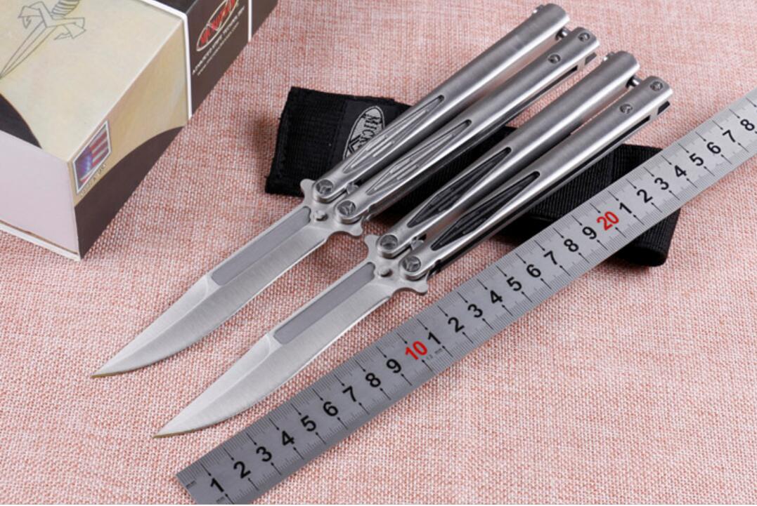 Micro-tech Light speed particle single edge swing knife butterfly knife Sharp blade steel handle camping hunting knife outdoor tool collect
Micro-tech Light speed particle single edge swing knife butterfly knife Sharp blade steel handle camping hunting knife outdoor tool collect