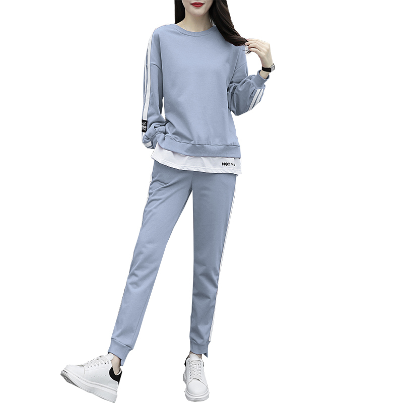 Plus size women's costumes new women's bikes sportswear casual suit women autumn and winter loose two-piece set women 201028