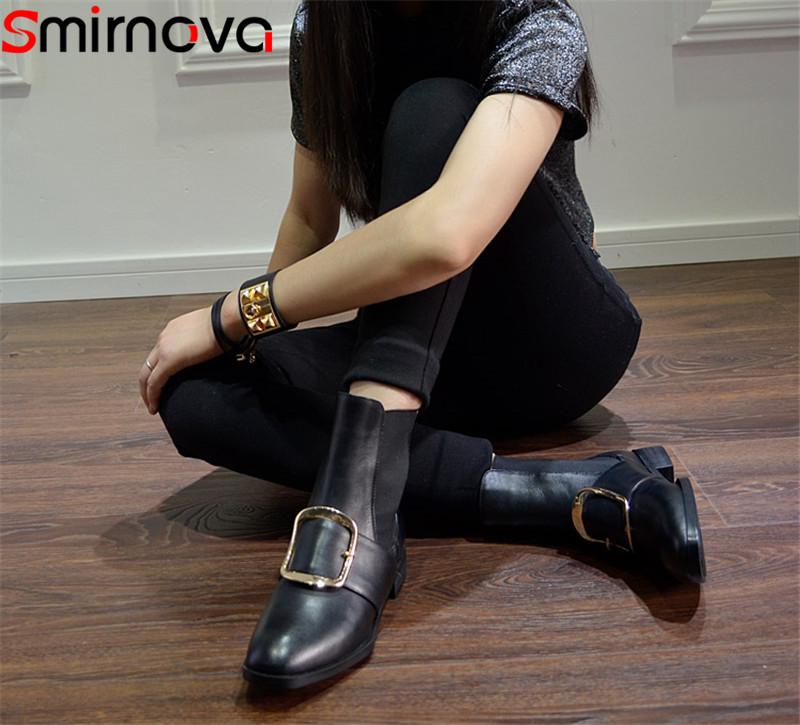 Smirnova 2021 new ankle boots low heel genuine leather boots women slip on black casual women autumn winter big size 34-43
Smirnova 2021 new ankle boots low heel genuine leather boots women slip on black casual women autumn winter big size 34-43