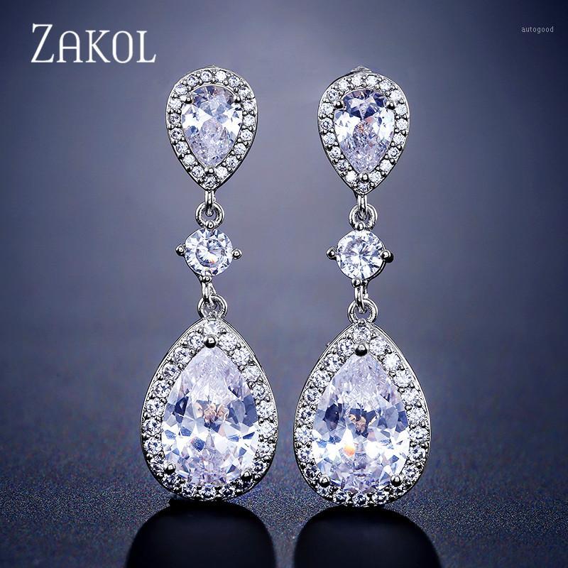 Dangle & Chandelier ZAKOL Classic Water Drop Shaped Cubic Zirconia Crystal Bridal Earrings Wedding Jewelry For Brides Bridesmaid FSEP22881 
Dangle & Chandelier ZAKOL Classic Water Drop Shaped Cubic Zirconia Crystal Bridal Earrings Wedding Jewelry For Brides Bridesmaid FSEP22881