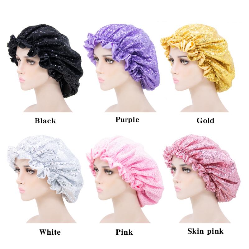 Fashion Sequined Bonnet Hat Double Layer Round Turban Hat Head Cover Muslim Chemotherapy Sleep Resuable Stain Night Cap, White
Fashion Sequined Bonnet Hat Double Layer Round Turban Hat Head Cover Muslim Chemotherapy Sleep Resuable Stain Night Cap, White